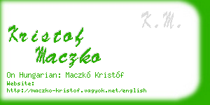 kristof maczko business card