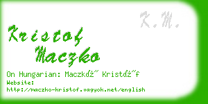 kristof maczko business card